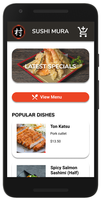 Vancity Sushi's App Homepage