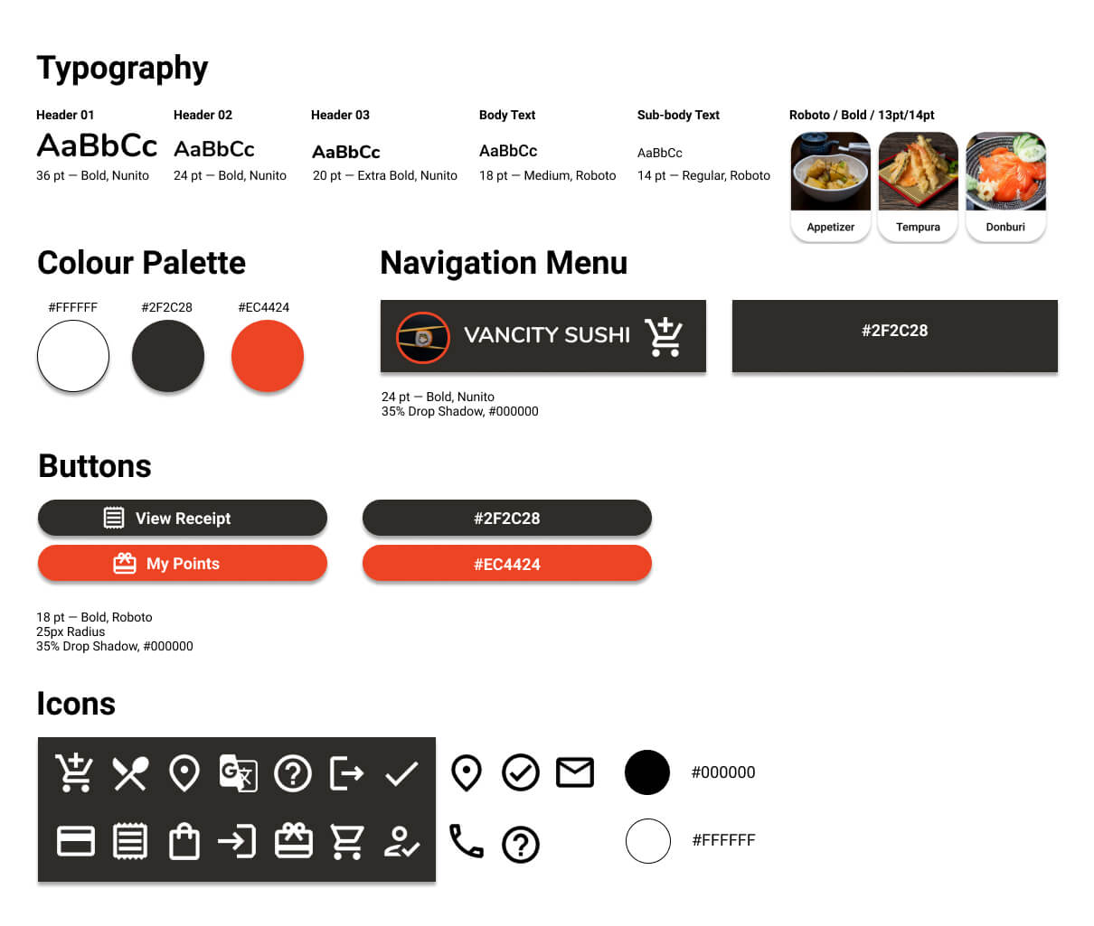 Style Guide for The Vancity Sushi App